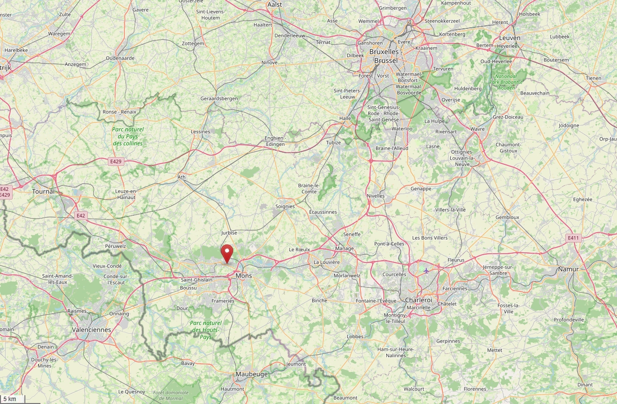 Localisation de Ghlin en Belgique