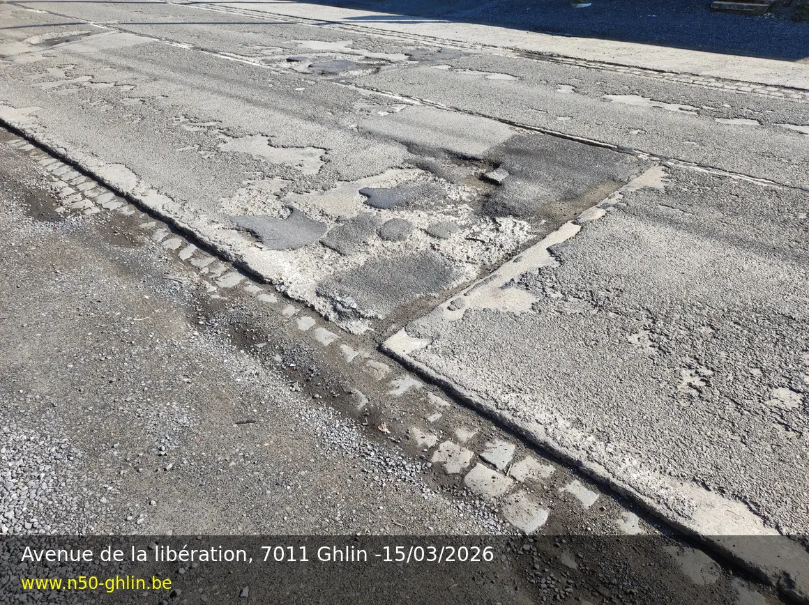 Photographie documentaire de la chaussée - Photo 5 — avenue de la Libération, 7011 Ghlin, 15/03/2026