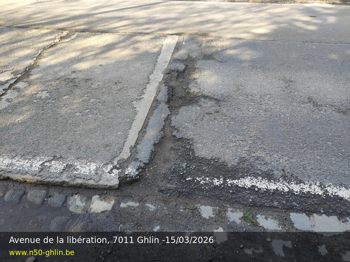 Photographie documentaire de la chaussée - Photo 6 — avenue de la Libération, 7011 Ghlin, 15/03/2026