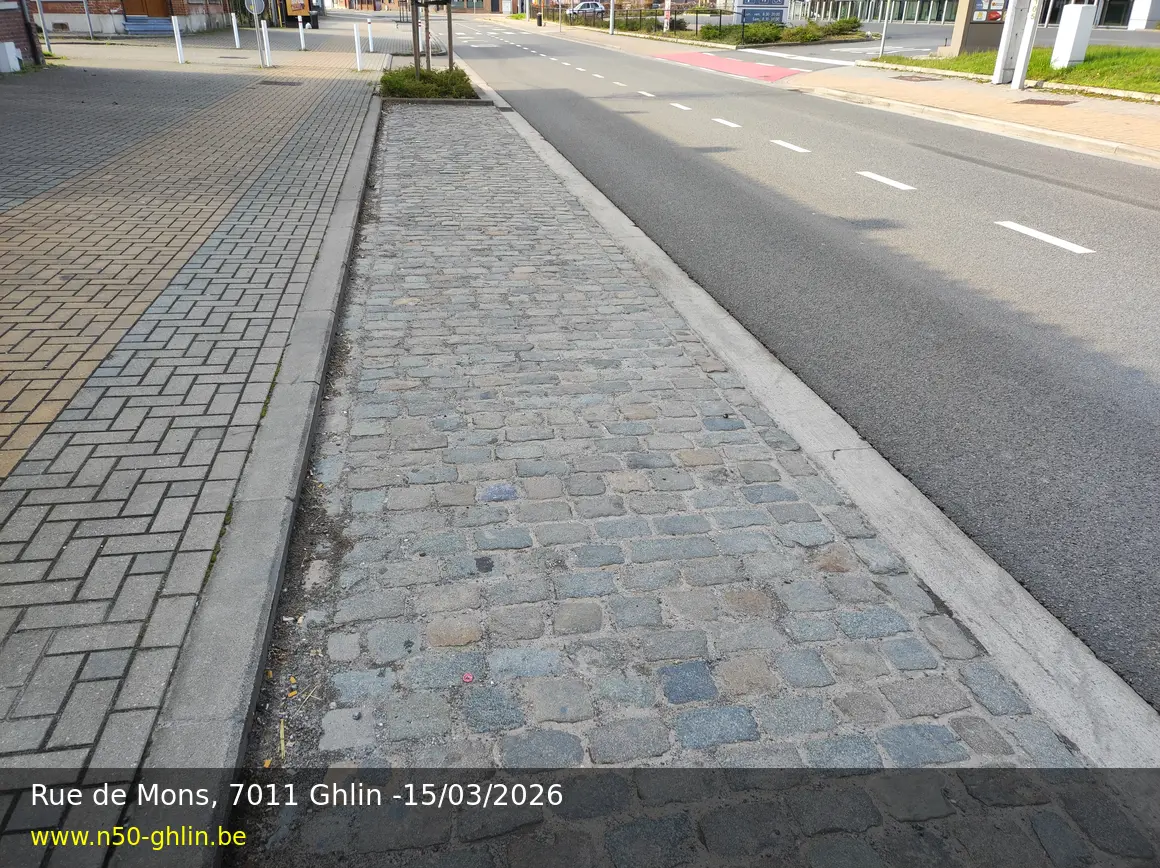 Rue de Mons, tronçon réhabilité de la N50 à Ghlin